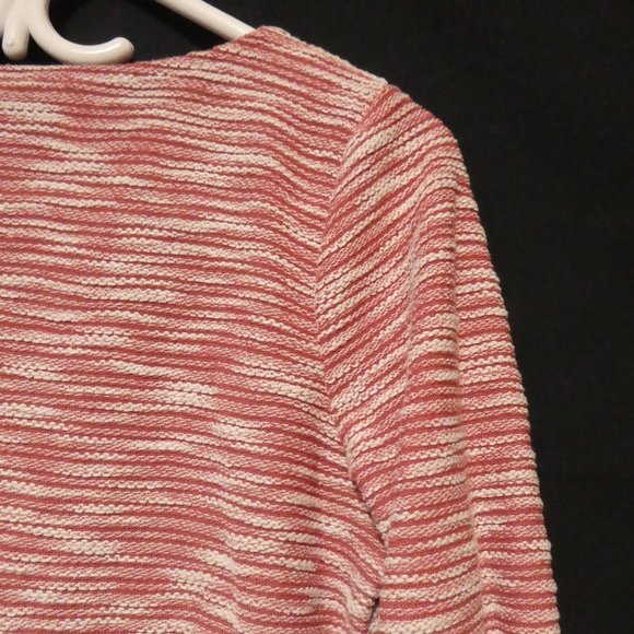 H&M | small | Women's Casual Knitted Long Sleeve Boat Neck Sweater | Red & White - Picture 11 of 15